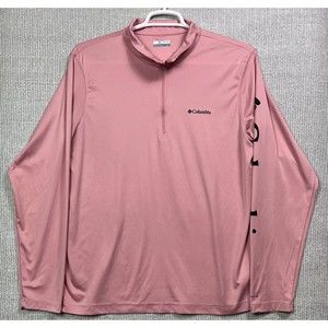 Columbia Jacket Men L Solid 1/4 Zip Long Sleeve Omni Shade Lightweight Outdoor